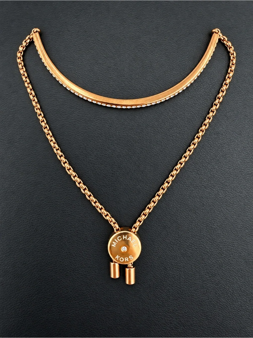 Michael Kors Rose Gold Crystal-Trimmed Bangle